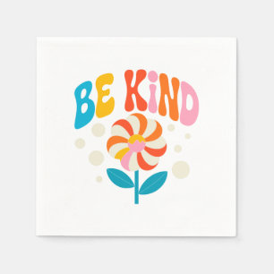 Wees vriendelijk kleurrijke bloem - Inspirerend po Servet
