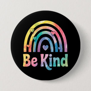Wees vriendelijk kleurrijke regenboog - Inspireren Ronde Button 7,6 Cm