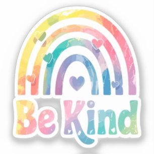 Wees vriendelijk kleurrijke regenboog - Inspireren Sticker