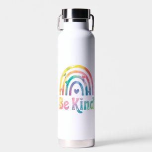 Wees vriendelijk kleurrijke regenboog - Inspireren Waterfles