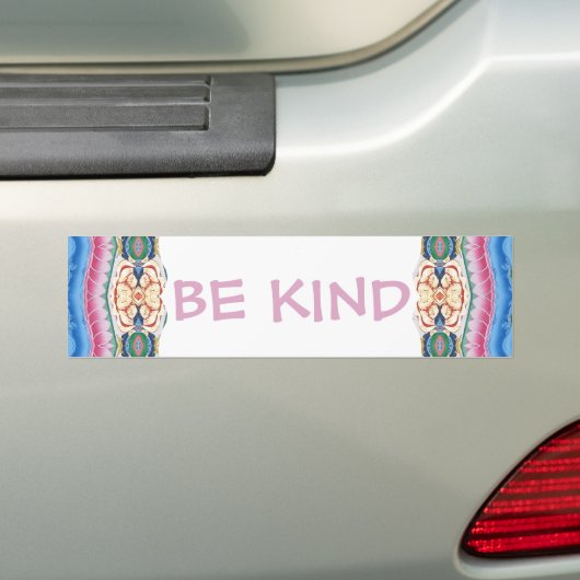 Wees Vriendelijk Mandala-ontwerp Bumpersticker (Op auto)