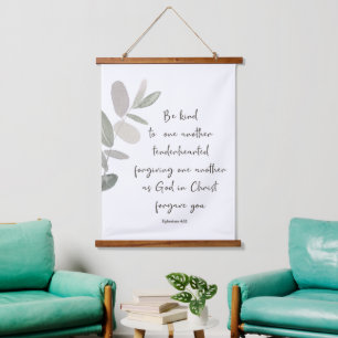 Wees vriendelijk minimalistisch botanisch  hangend wandkleed