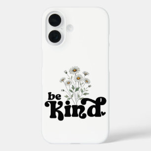 Wees Vriendelijk – Minimalistische Krachtige Zwart iPhone 16 Hoesje