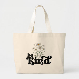Wees Vriendelijk – Minimalistische Krachtige Zwart Grote Tote Bag