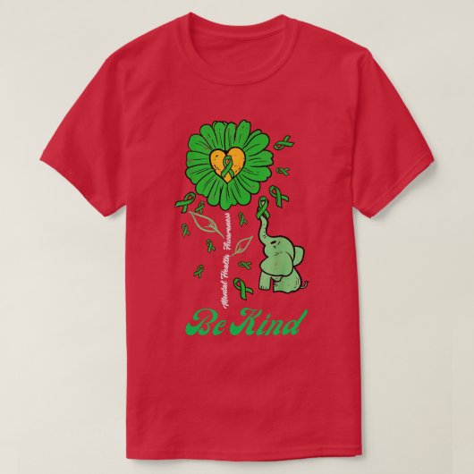 Wees vriendelijk olifant geestelijke gezondheid ma t-shirt (Design voorkant)