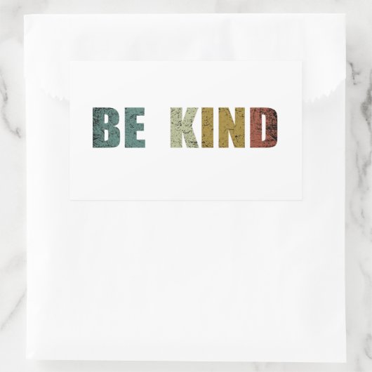 Wees vriendelijk rechthoekige sticker (Tas)