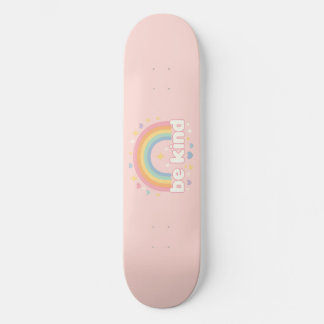 Wees Vriendelijk – Regenboog Pastel Positiviteit Skateboard
