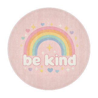Wees Vriendelijk – Regenboog Pastel Positiviteit Snijplank