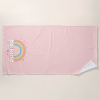 Wees Vriendelijk – Regenboog Pastel Positiviteit Strandlaken