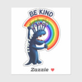Wees vriendelijk - schattig karakter regenboog pos sticker (Vel)