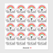 Wees vriendelijk Schattige Rainbow Heart Sticker P (Vel)