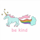 Wees vriendelijk scheten eenhoorn liefde sticker (Voorkant)