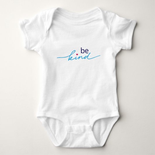 Wees vriendelijk script met hart romper (Voorkant)