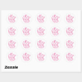 Wees vriendelijk script roze ronde sticker (Vel)
