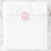 Wees vriendelijk script roze ronde sticker (Tas)
