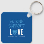 wees vriendelijk.support.liefde voor autisme Sleut Sleutelhanger (Achterkant)