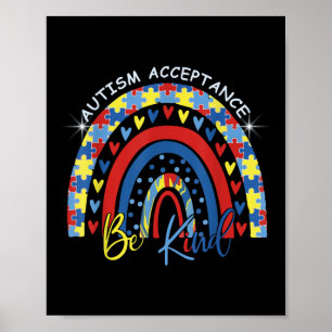 Wees vriendelijk voor autisme. Acceptatie regenboo Poster