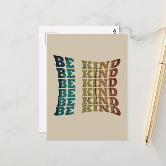 Wees vriendelijk vriendelijkheid briefkaart (Voorkant / Achterkant in situ)