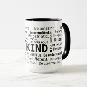 Wees vriendelijk Word Cloud inspirerende woorden Mok