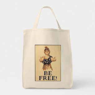 Wees vrij! boodschappen canvas tas