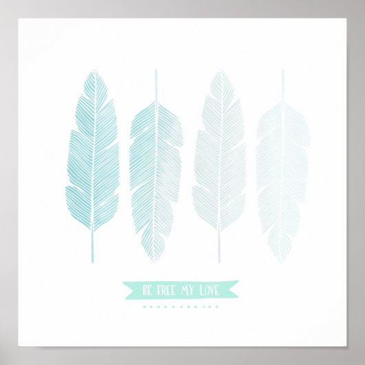 Wees vrij van mijn liefde. Nursery Decor. Poster (Voorkant)