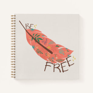 Wees Vrij Veer Spiraal Notebook Whimsical Boho Notitieboek