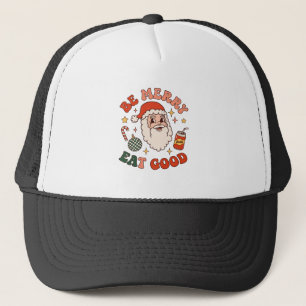 Wees vrolijk eet lekker kerst kerstman frisdrank s trucker pet