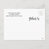 Wees vrolijk! en Garland Script Photo Card Feestdagenkaart (Achterkant)