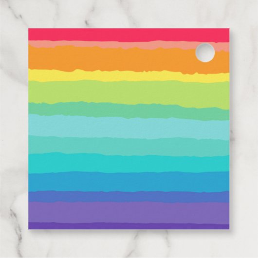 Wees vrolijk en helder Rainbow Custom Christmas Pa Bedankjes Labels (Achterkant)