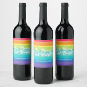 Wees vrolijk en helder Rainbow Custom Christmas Pa Wijn Etiket (Flessen)