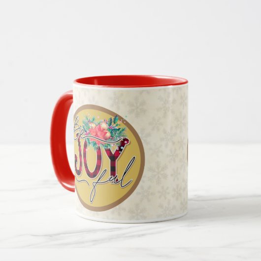 Wees vrolijk kerstcadeau Bloemontwerp Verse Quote Mok (Voorkant links)