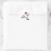 Wees vrolijk Kerstmis Martini Ronde Sticker (Tas)