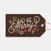 Wees vrolijk kerstvakantie cadeau Labels Cadeaulabel (Voorkant (Horizontaal))