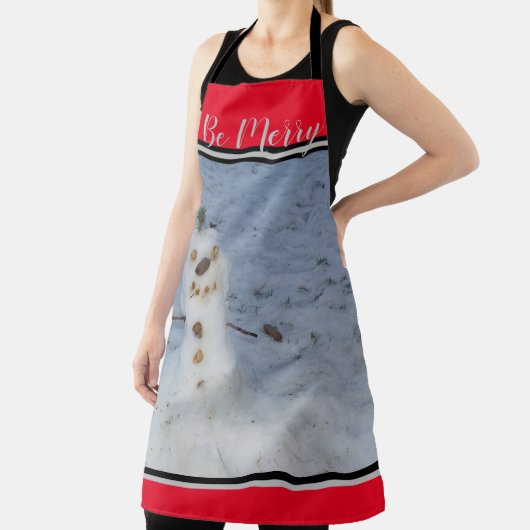 Wees vrolijk, kleine sneeuwman schort (Insitu)