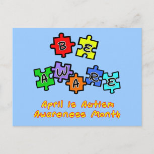 WEES WAARSCHUWEND - april is de maand van de autis Briefkaart