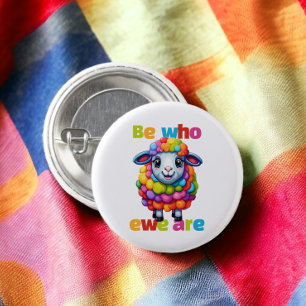 Wees wie we zijn Rainbow Sheep Ronde Button 3,2 Cm