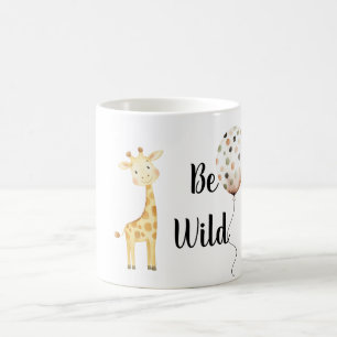 Wees Wilde Gele Gelukkige Giraffe Stippen Ballon  Magische Mok
