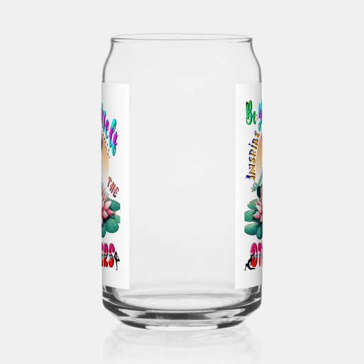 Wees zelf de anderen inspireren blikvorm glas (Links)