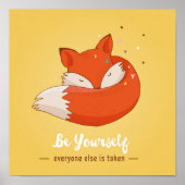 Wees zelf Kinder wandafdrukken | Fox Wall Print (Voorkant)