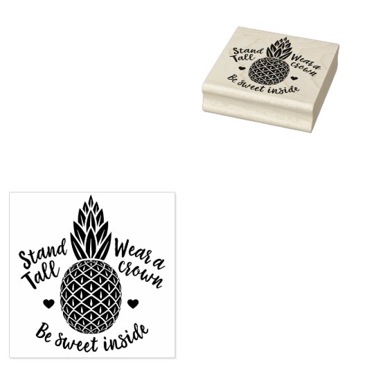 Wees zoet binnen ananas rubberen kunststempel 	rubberstempel (Gestempeld)