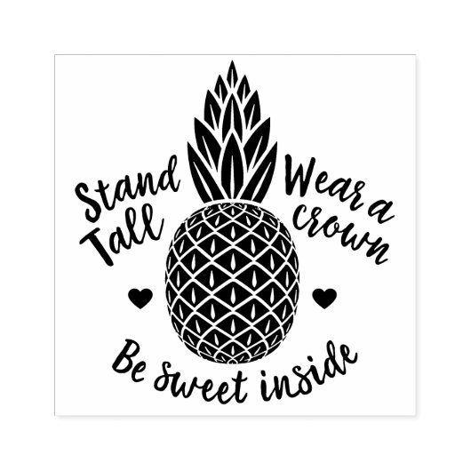 Wees zoet binnen ananas rubberen kunststempel 	rubberstempel (Afrduk)