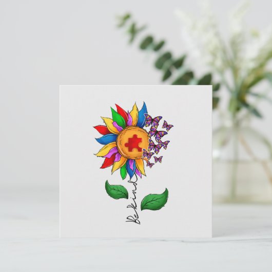 Wees zonnebloem - Autisme Awareness (Staand voorkant)