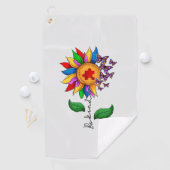 Wees zonnebloem - Autisme Awareness Golfhanddoek (Insitu)