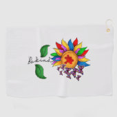 Wees zonnebloem - Autisme Awareness Golfhanddoek (Horizontaal)