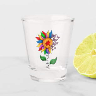 Wees zonnebloem - Autisme Awareness Shot Glas