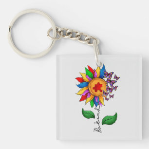 Wees zonnebloem - Autisme Awareness Sleutelhanger