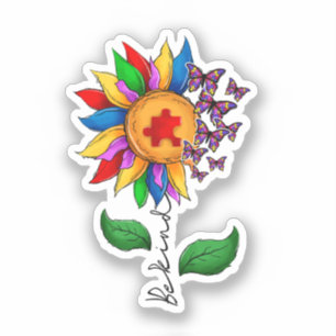 Wees zonnebloem - Autisme Awareness Sticker