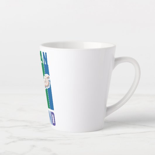 Wees zowel menselijk als vriendelijk -  regenboogg latte mok (Rechts)