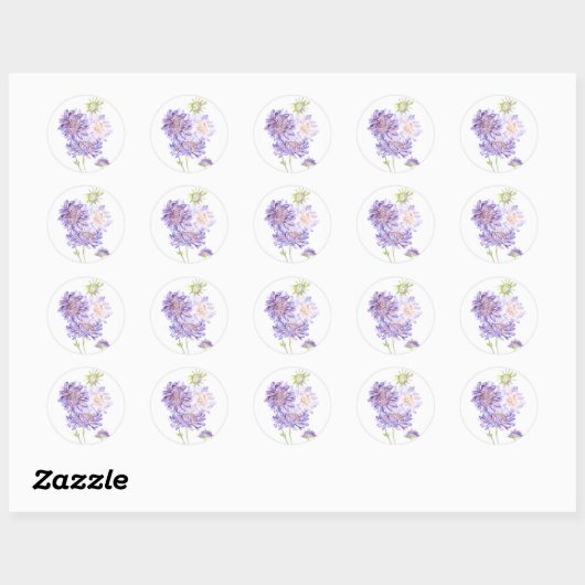 weesbloemen ronde sticker (Vel)