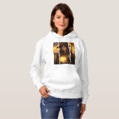 Weeshemd voor dames met als basisch gebogen hoodie (Voorkant volledig)